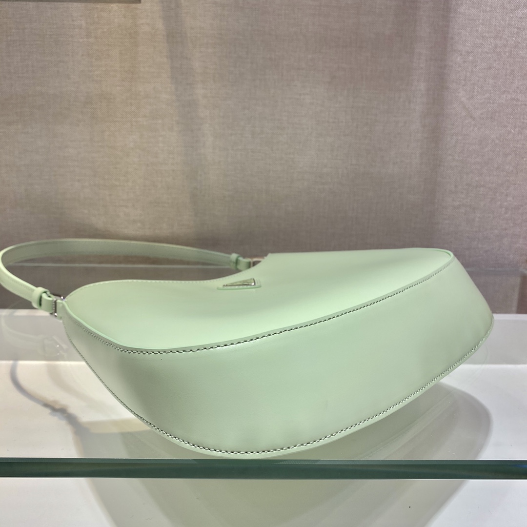 Prada Cleo Brushed Leather Shoulder Bag Aqua 1BC499